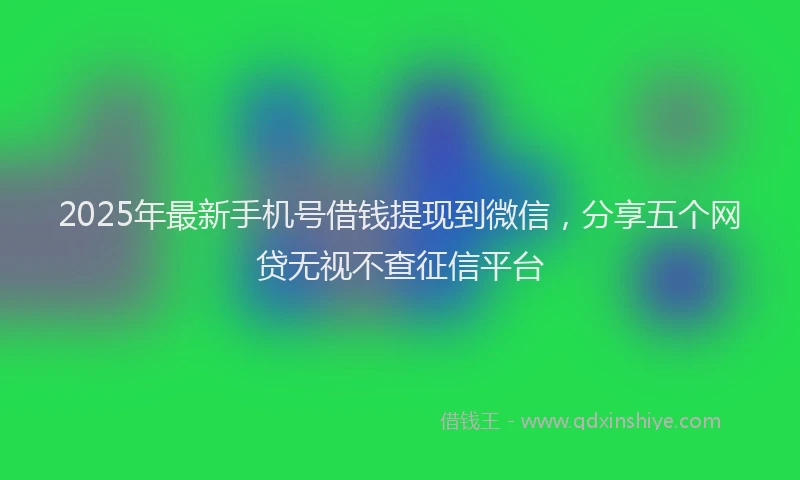 2025年最新手机号借钱提现到微信，分享五个网贷无视不查征信平台