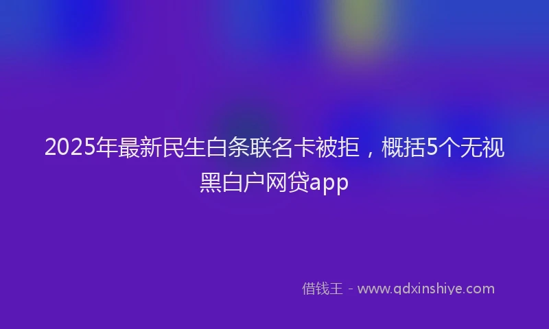 2025年最新民生白条联名卡被拒，概括5个无视黑白户网贷app