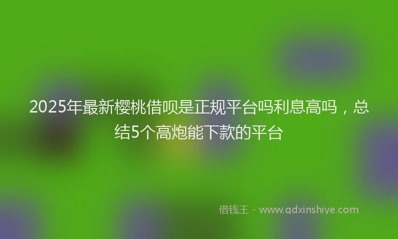 2025年最新樱桃借呗是正规平台吗利息高吗，总结5个高炮能下款的平台