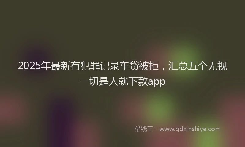 2025年最新有犯罪记录车贷被拒，汇总五个无视一切是人就下款app