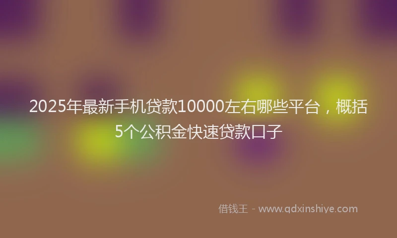 2025年最新手机贷款10000左右哪些平台，概括5个公积金快速贷款口子
