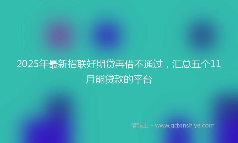 2025年最新招联好期贷再借不通过，汇总五个11月能贷款的平台