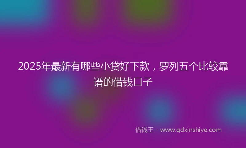 2025年最新有哪些小贷好下款，罗列五个比较靠谱的借钱口子