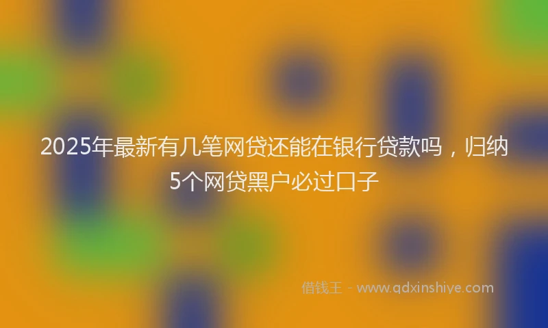 2025年最新有几笔网贷还能在银行贷款吗，归纳5个网贷黑户必过口子