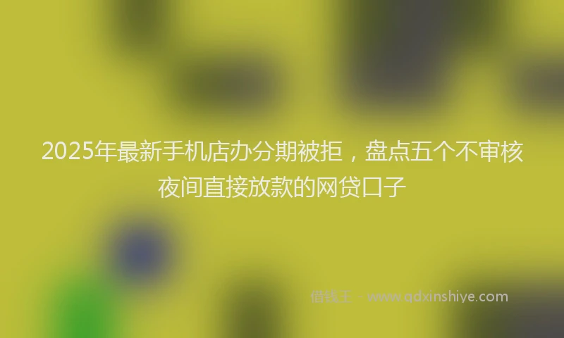 2025年最新手机店办分期被拒，盘点五个不审核夜间直接放款的网贷口子
