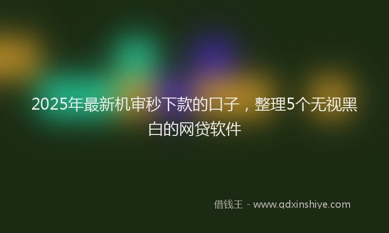 2025年最新机审秒下款的口子，整理5个无视黑白的网贷软件
