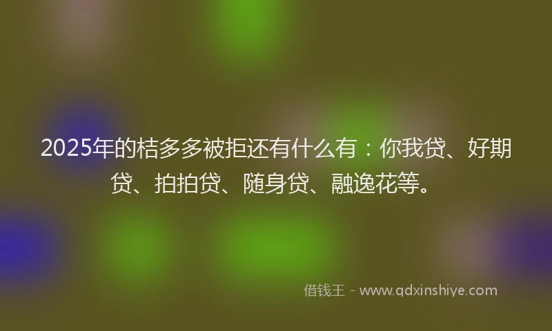 2025年的桔多多被拒还有什么有：你我贷、好期贷、拍拍贷、随身贷、融逸花等。