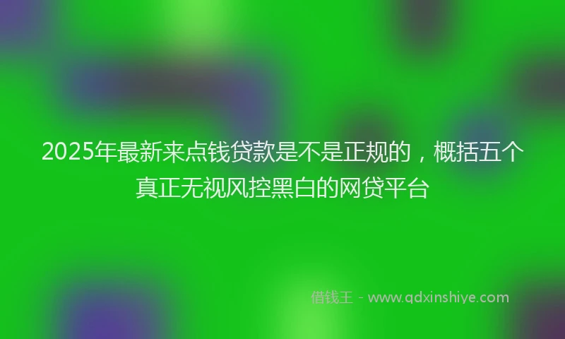 2025年最新来点钱贷款是不是正规的，概括五个真正无视风控黑白的网贷平台