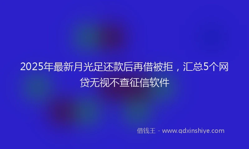2025年最新月光足还款后再借被拒，汇总5个网贷无视不查征信软件