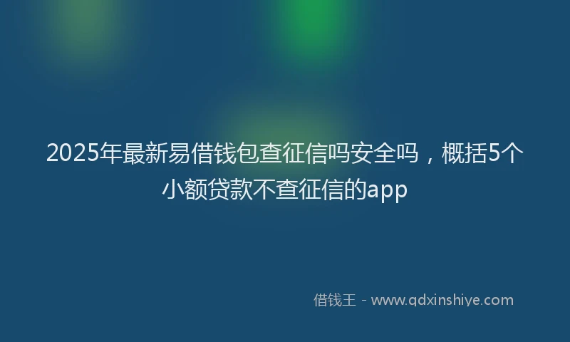 2025年最新易借钱包查征信吗安全吗，概括5个小额贷款不查征信的app