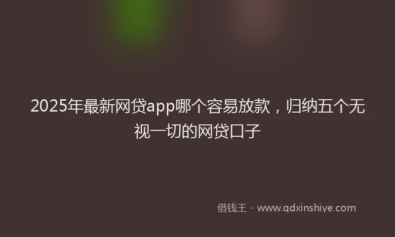 2025年最新网贷app哪个容易放款，归纳五个无视一切的网贷口子