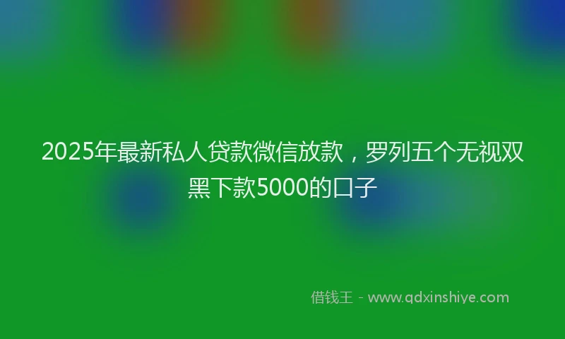 2025年最新私人贷款微信放款，罗列五个无视双黑下款5000的口子