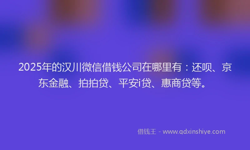 2025年的汉川微信借钱公司在哪里有：还呗、京东金融、拍拍贷、平安i贷、惠商贷等。