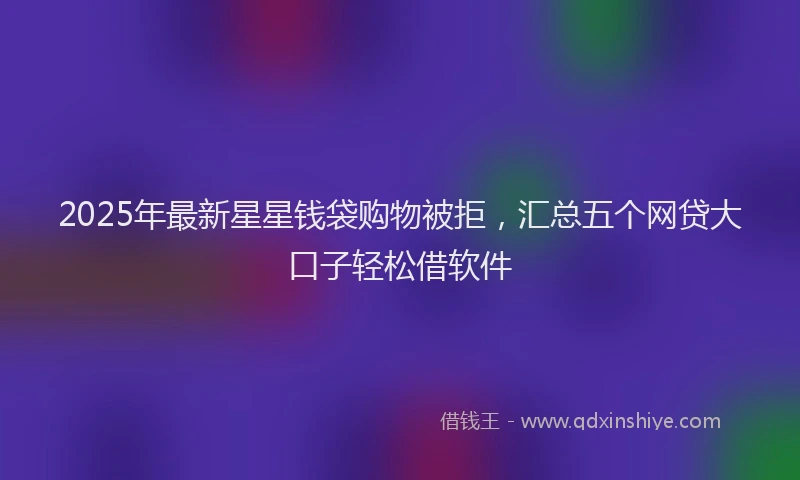 2025年最新星星钱袋购物被拒，汇总五个网贷大口子轻松借软件