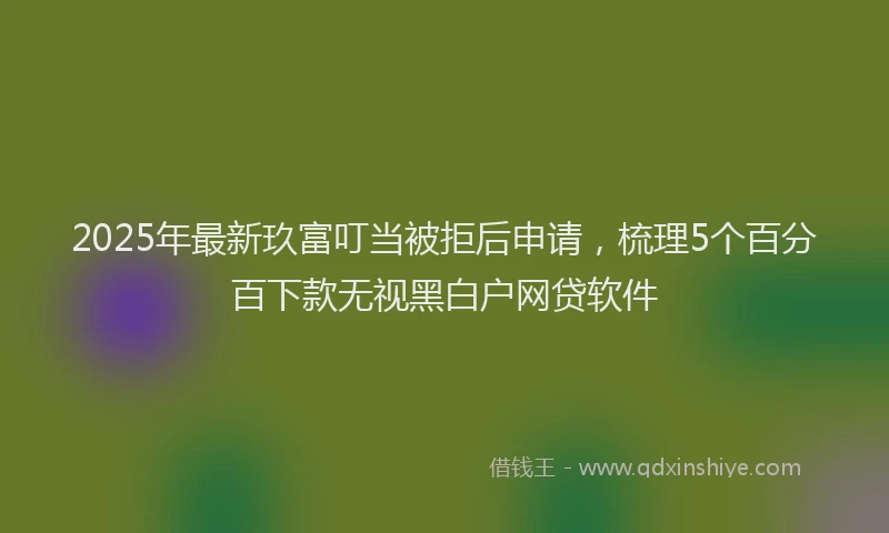 2025年最新玖富叮当被拒后申请，梳理5个百分百下款无视黑白户网贷软件