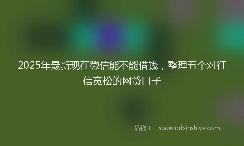 2025年最新现在微信能不能借钱，整理五个对征信宽松的网贷口子