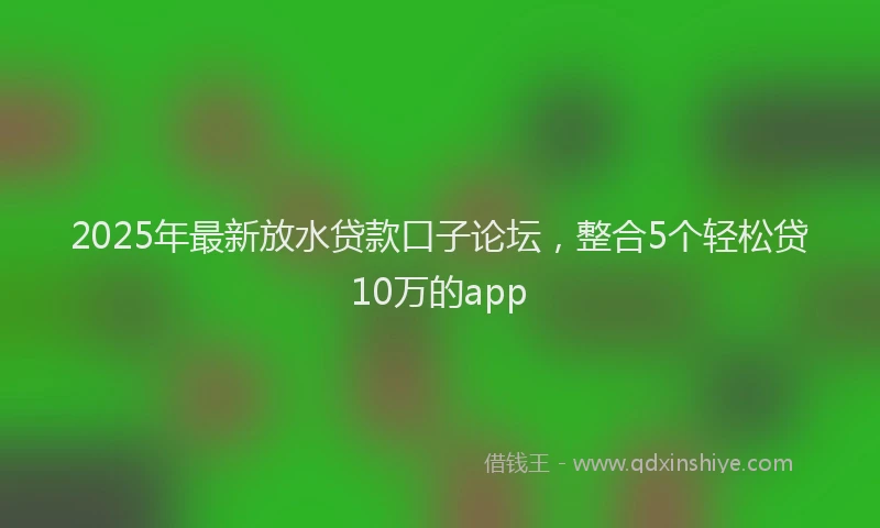 2025年最新放水贷款口子论坛，整合5个轻松贷10万的app
