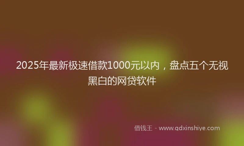 2025年最新极速借款1000元以内，盘点五个无视黑白的网贷软件
