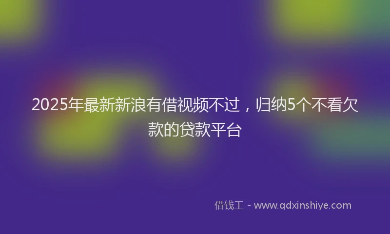 2025年最新新浪有借视频不过，归纳5个不看欠款的贷款平台