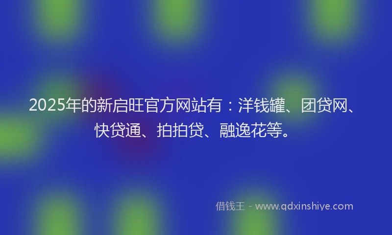 2025年的新启旺官方网站有：洋钱罐、团贷网、快贷通、拍拍贷、融逸花等。