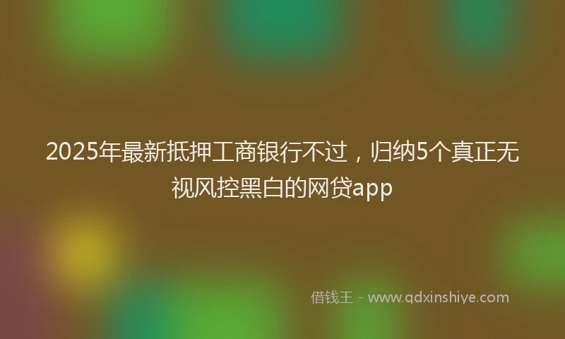 2025年最新抵押工商银行不过，归纳5个真正无视风控黑白的网贷app