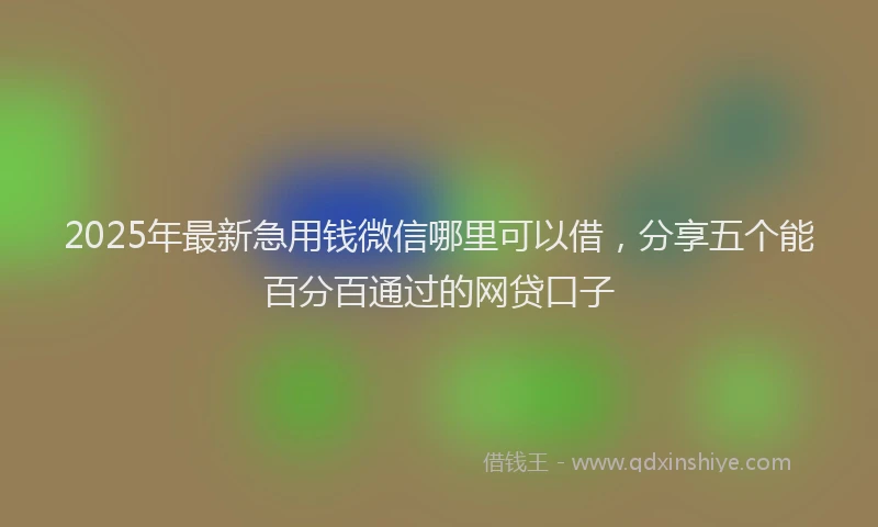 2025年最新急用钱微信哪里可以借，分享五个能百分百通过的网贷口子