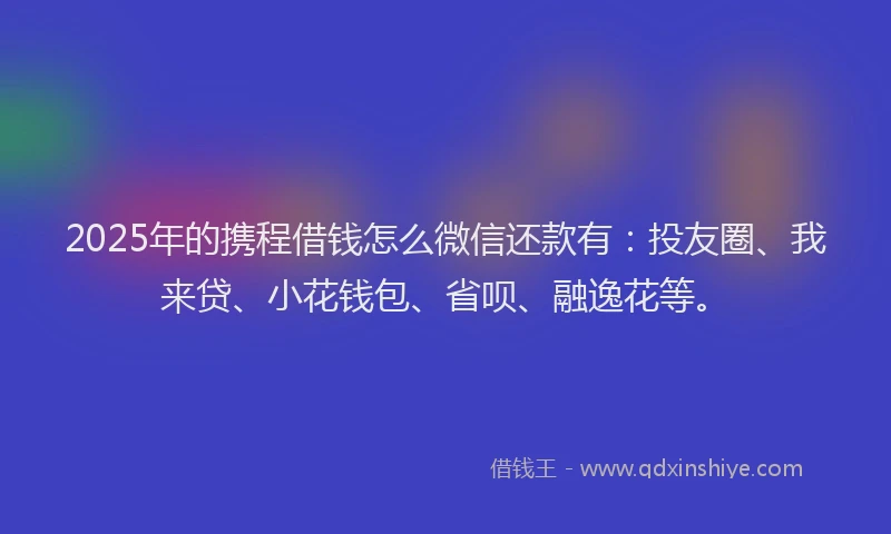 2025年的携程借钱怎么微信还款有：投友圈、我来贷、小花钱包、省呗、融逸花等。