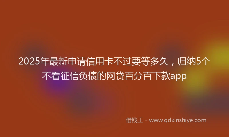 2025年最新申请信用卡不过要等多久，归纳5个不看征信负债的网贷百分百下款app