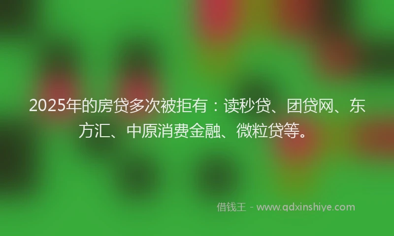 2025年的房贷多次被拒有：读秒贷、团贷网、东方汇、中原消费金融、微粒贷等。