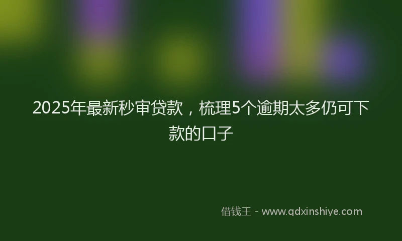 2025年最新秒审贷款，梳理5个逾期太多仍可下款的口子