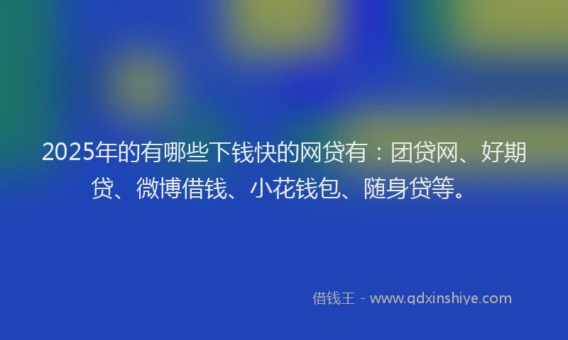2025年的有哪些下钱快的网贷有：团贷网、好期贷、微博借钱、小花钱包、随身贷等。