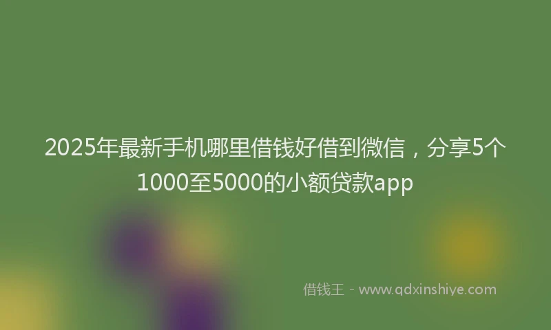 2025年最新手机哪里借钱好借到微信，分享5个1000至5000的小额贷款app