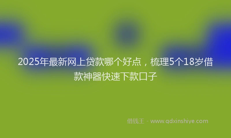 2025年最新网上贷款哪个好点，梳理5个18岁借款神器快速下款口子