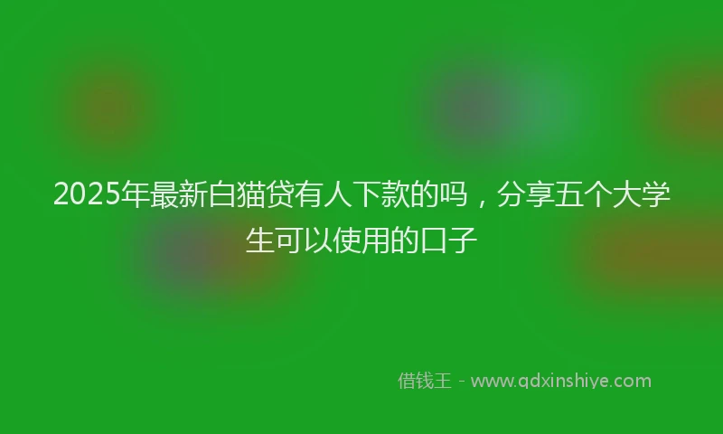 2025年最新白猫贷有人下款的吗，分享五个大学生可以使用的口子