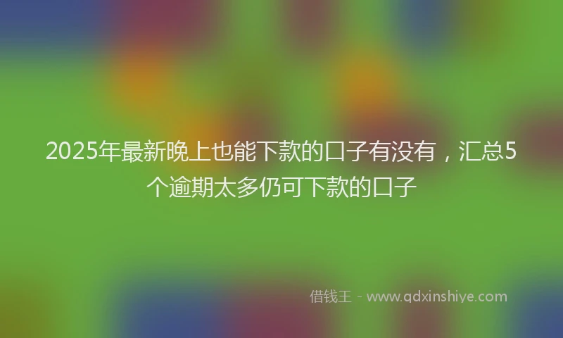2025年最新晚上也能下款的口子有没有，汇总5个逾期太多仍可下款的口子