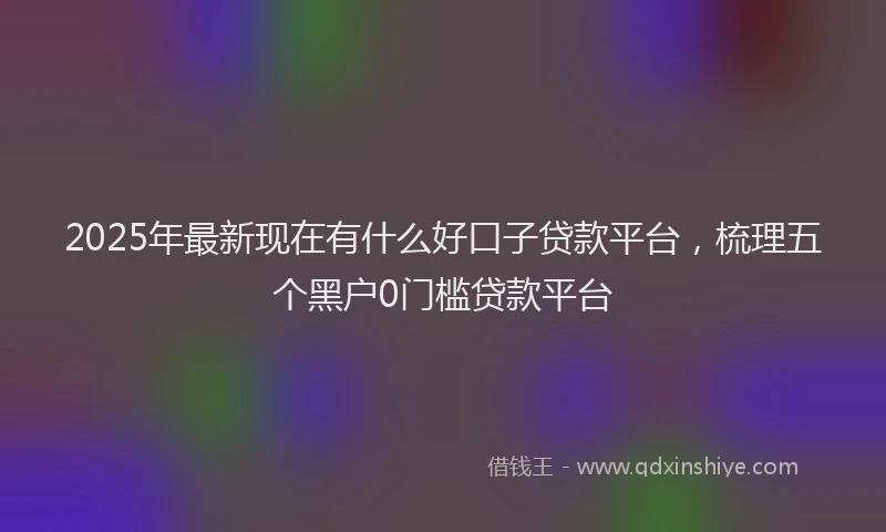 2025年最新现在有什么好口子贷款平台，梳理五个黑户0门槛贷款平台