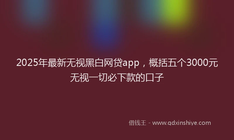 2025年最新无视黑白网贷app，概括五个3000元无视一切必下款的口子