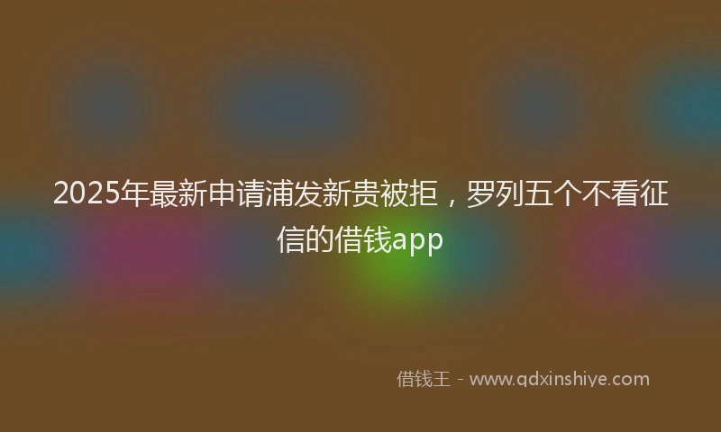 2025年最新申请浦发新贵被拒，罗列五个不看征信的借钱app