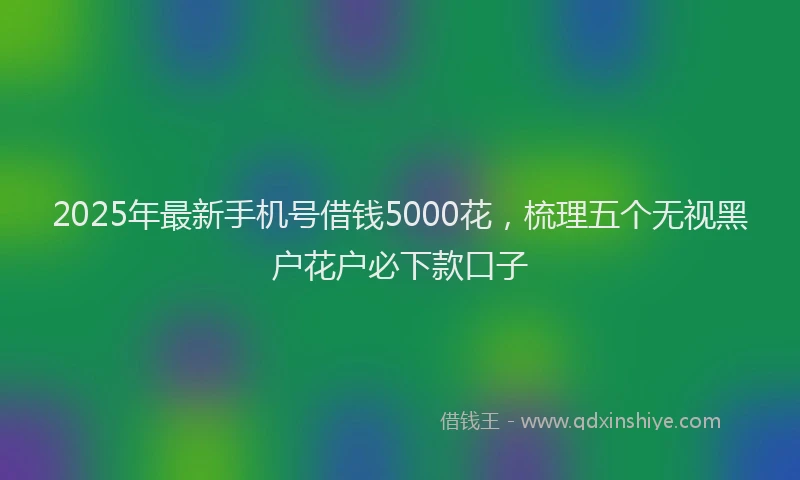 2025年最新手机号借钱5000花，梳理五个无视黑户花户必下款口子
