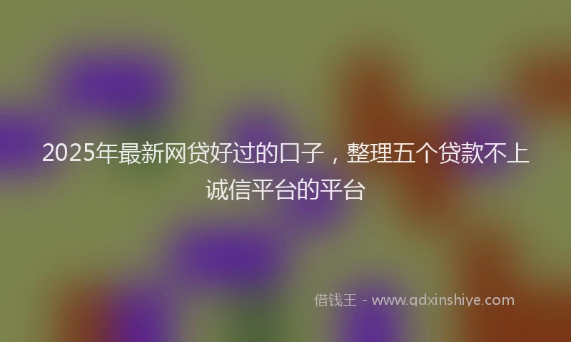 2025年最新网贷好过的口子，整理五个贷款不上诚信平台的平台