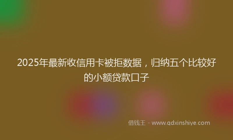 2025年最新收信用卡被拒数据，归纳五个比较好的小额贷款口子