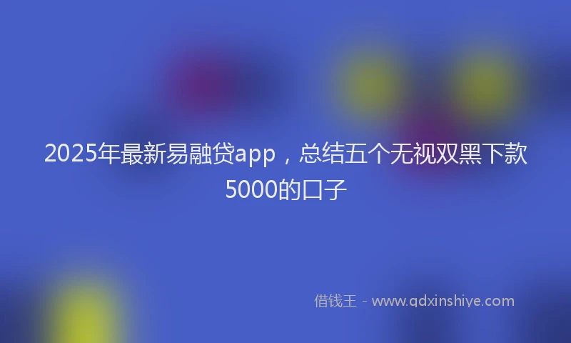 2025年最新易融贷app，总结五个无视双黑下款5000的口子