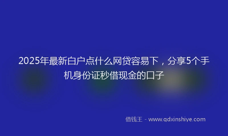 2025年最新白户点什么网贷容易下，分享5个手机身份证秒借现金的口子