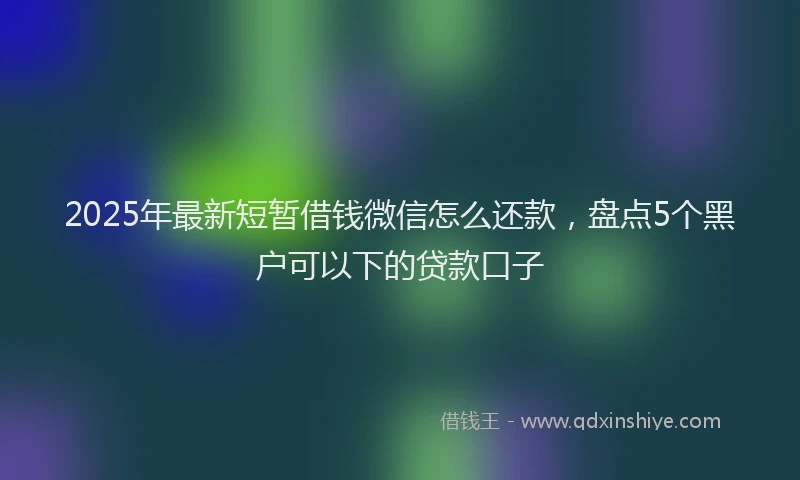 2025年最新短暂借钱微信怎么还款，盘点5个黑户可以下的贷款口子