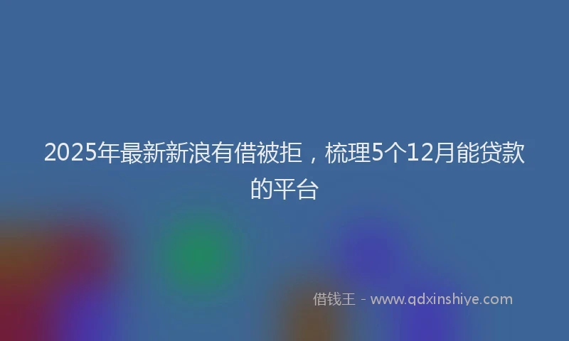2025年最新新浪有借被拒，梳理5个12月能贷款的平台