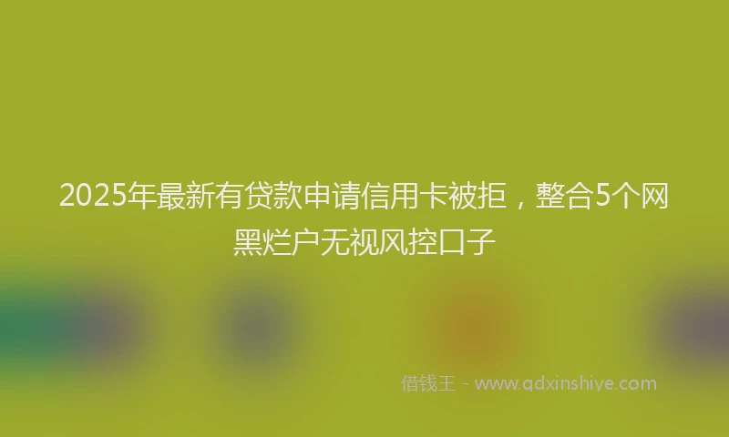 2025年最新有贷款申请信用卡被拒，整合5个网黑烂户无视风控口子