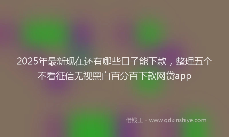 2025年最新现在还有哪些口子能下款，整理五个不看征信无视黑白百分百下款网贷app
