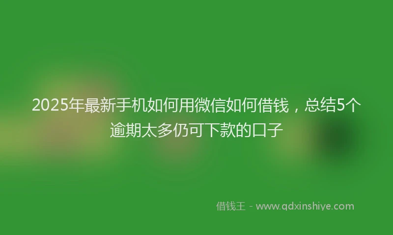 2025年最新手机如何用微信如何借钱，总结5个逾期太多仍可下款的口子