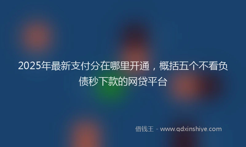 2025年最新支付分在哪里开通，概括五个不看负债秒下款的网贷平台