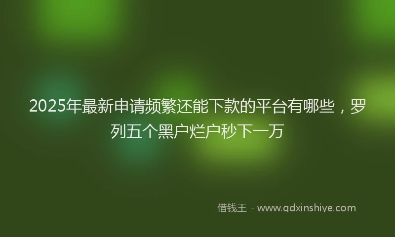 2025年最新申请频繁还能下款的平台有哪些，罗列五个黑户烂户秒下一万